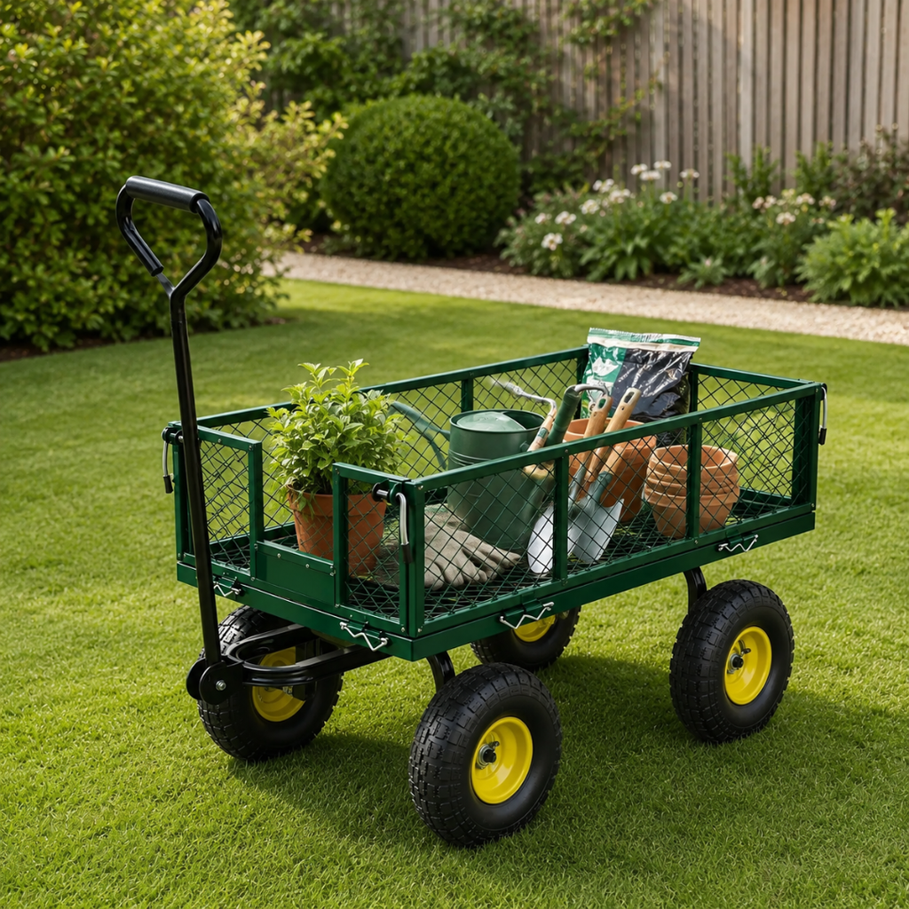 Chariot de jardin 408 kg à roues pivotantes