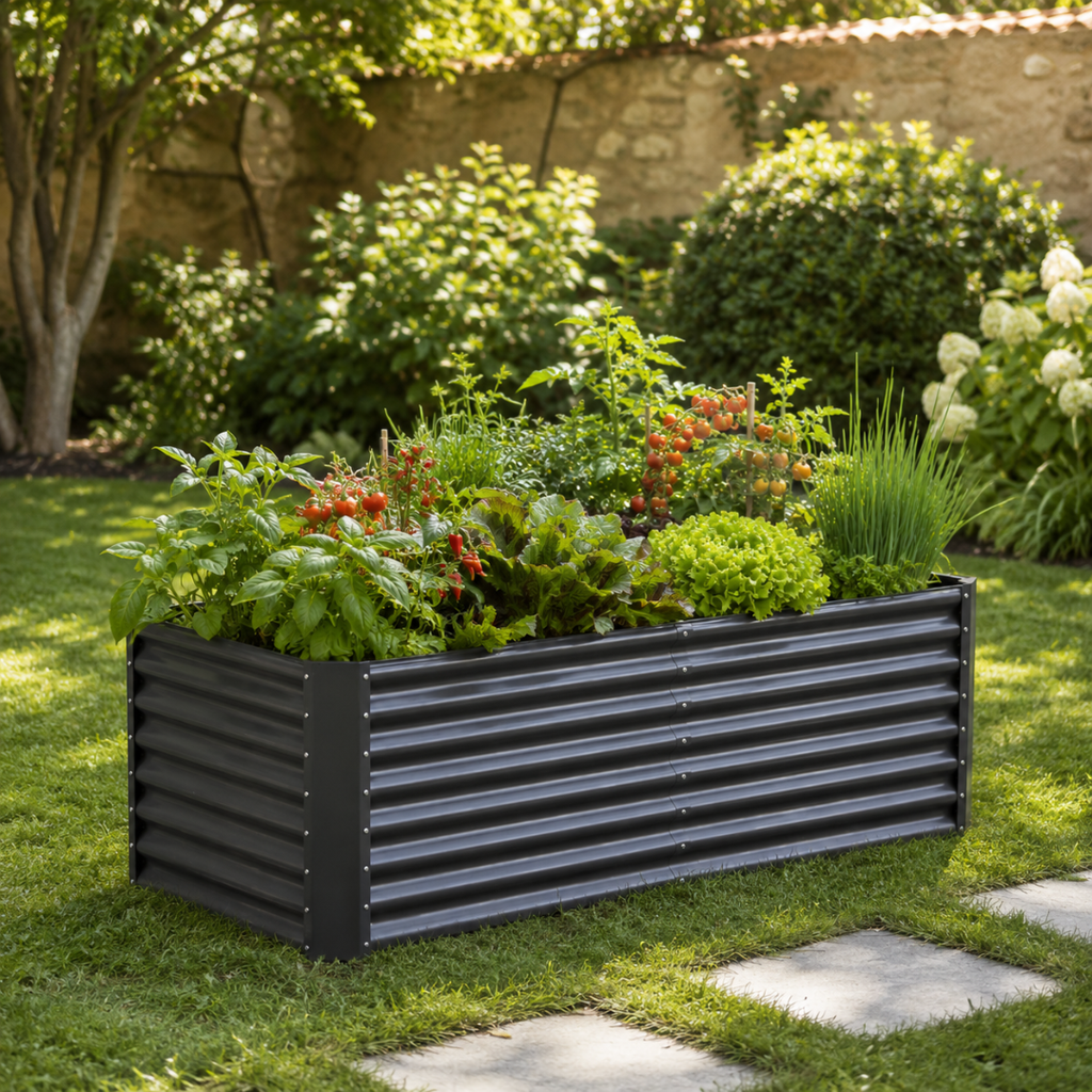 Jardinière Surélevée en Métal, Rectangulaire