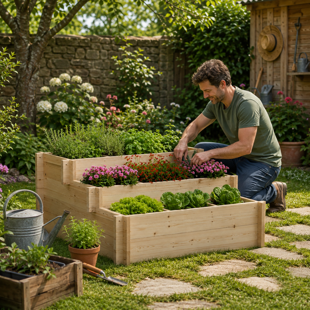 Jardinière à 3 niveaux pour légumes et plantes