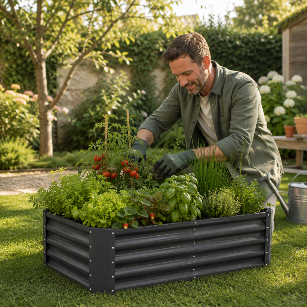 Jardinière Surélevée en Métal, Rectangulaire