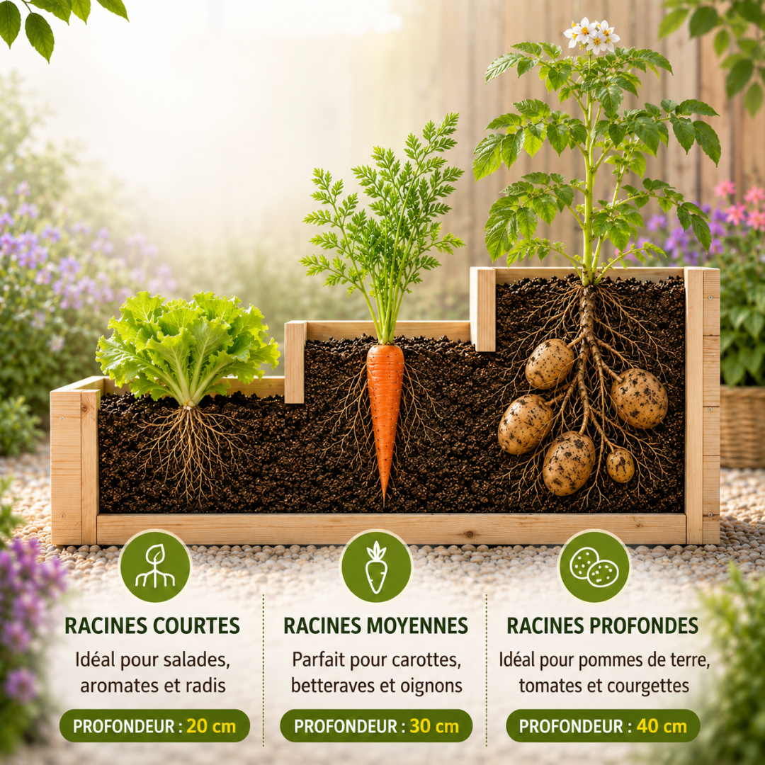 Jardinière à 3 niveaux pour légumes et plantes